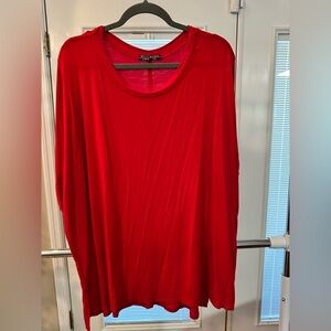 Size 2X Bright Red Shop Basic oversized top. Perfect with leggings!